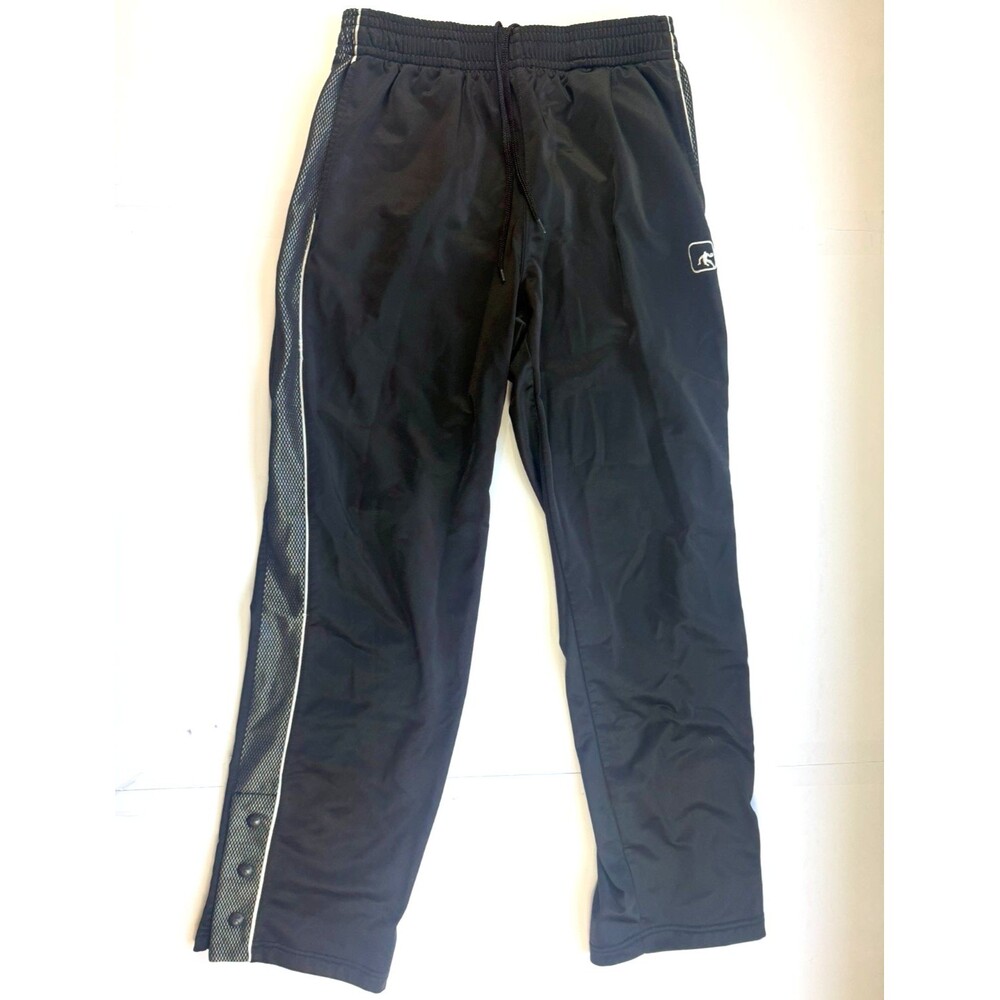 AND1 Mens Track Pants Black Mesh Side Trim Snap Ankle Warm Up Sweatpant M / M
